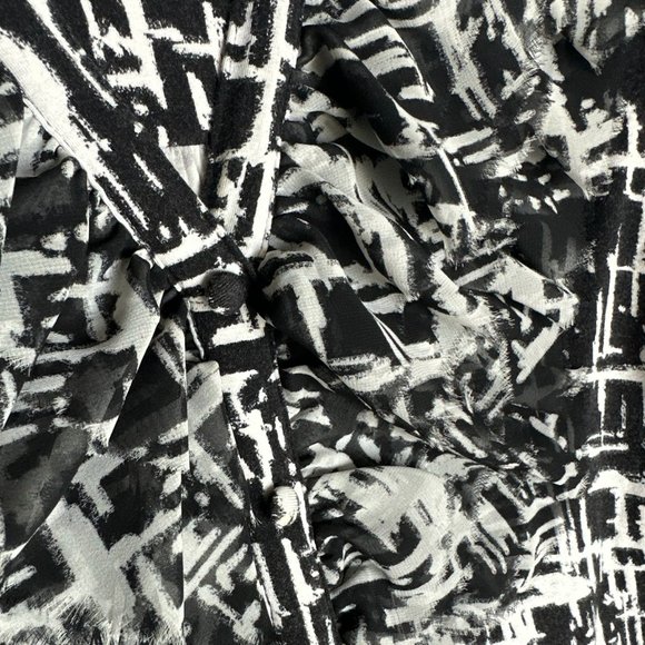 Black/White, Ruffled Tunic | Alfani (Size: M) - Picture 5 of 8